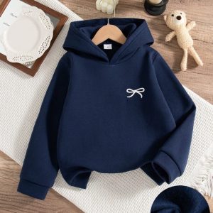 Sweat-shirt à capuche à manches longues avec imprimé papillon